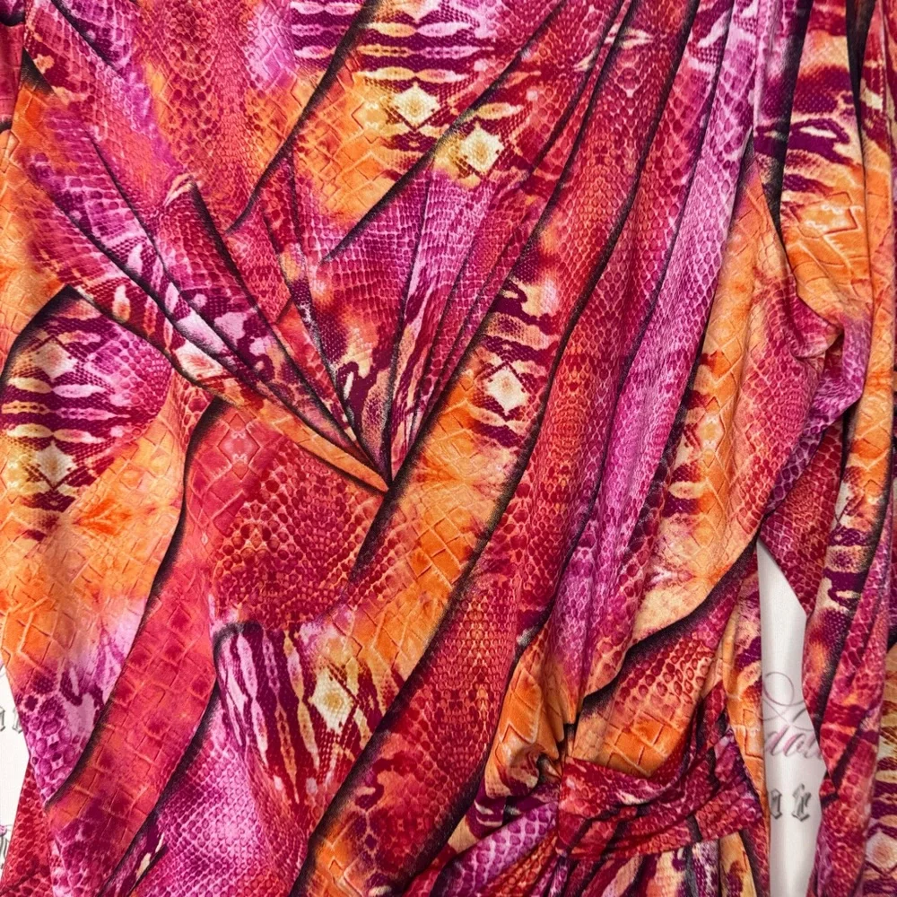 Nygard top asymmetrical hem fairy with cinch tie waist stretchy snake print 🌅 - Picture 7 of 11